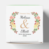 Elegante Lente Bloemen Waterverf Kransrand Bedankdoosjes (Bovenkant)