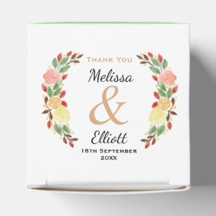 Elegante Lente Bloemen Waterverf Kransrand Bedankdoosjes