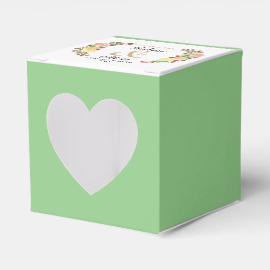 Elegante Lente Bloemen Waterverf Kransrand Bedankdoosjes (Voorkant Zijde)