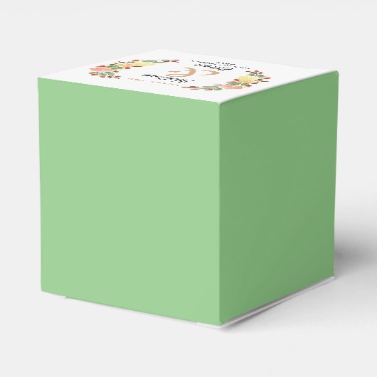 Elegante Lente Bloemen Waterverf Kransrand Bedankdoosjes (Achterkant)