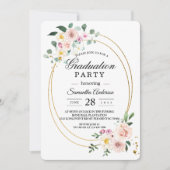 Elegante lente bloemenafstudeerfeest kaart (Voorkant)