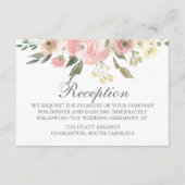 Elegante lente bloemenblos bruiloft receptie informatiekaartje (Voorkant)