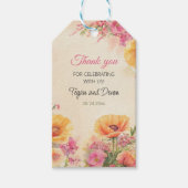 Elegante lente bloemenbruiloft dank u cadeaulabel (Voorkant)