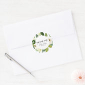 Elegante lente bloemenbruiloft dank u ronde sticker (Envelop)