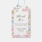 Elegante lente bloemenbruiloft gunst cadeaulabel (Voorkant)