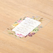 Elegante lente bloemenbruiloft Waterverf Acryl Uitnodigingen (Laagn)