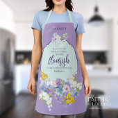 Elegante lente bloemengeschrift gepersonaliseerd schort