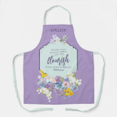 Elegante lente bloemengeschrift gepersonaliseerd schort (Voorkant)