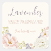 Elegante lente bloemengeur kaars label (Voorkant)