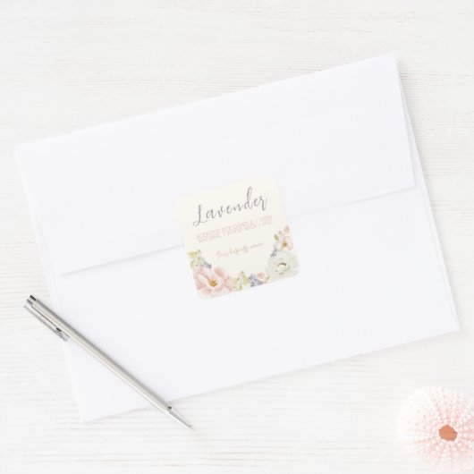 Elegante lente bloemengeur kaars label (Envelop)