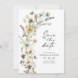 Elegante Lente Bloemige Save The Date Kaart