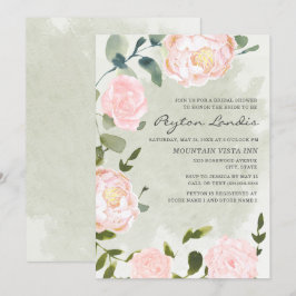 Elegante lente blozende roze bloemachtige bruiloft kaart