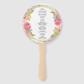 Elegante lente boho bloemrijke gouden huwelijkscer handwaaier (Achterkant)