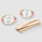 Elegante lente boho bloemrijke gouden huwelijkscer handwaaier (Niet-gemonteerd)