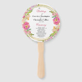 Elegante lente boho bloemrijke gouden huwelijkscer handwaaier (Voorkant)