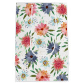 Elegante Lente Boho Chic Gouden Bloem Wilde Bloem Medium Cadeauzakje (Achterkant)