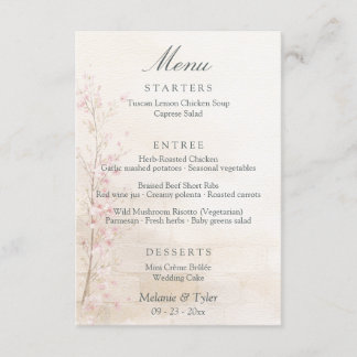 Elegante Lente Botanische Trouw Menu Kaart