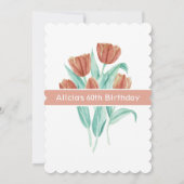 Elegante lente bruine tulp 60ste verjaardag kaart (Achterkant)