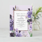 Elegante lente Flora Irissen bruiloft Kaart (Staand voorkant)