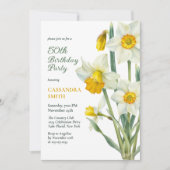 Elegante lente gele daffodil bloemenverjaardag kaart (Voorkant)