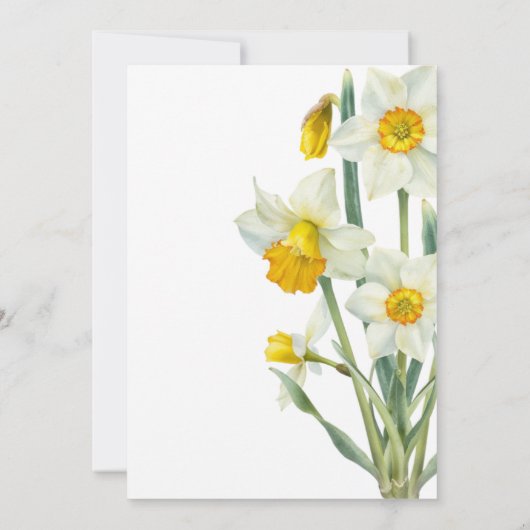 Elegante lente gele daffodil bloemenverjaardag kaart (Achterkant)