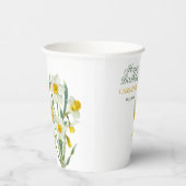 Elegante lente gele daffodil bloemenverjaardag papieren bekers (Rechts)