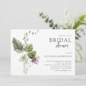 Elegante Lente Groen | Botanische Bruidsdouche Kaart (Staand voorkant)