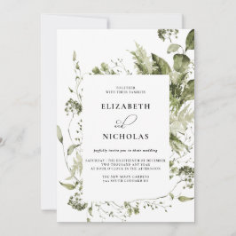 Elegante Lente Groen | Bruiloft Kaart