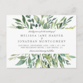 Elegante lente groen bruiloft uitnodiging briefkaart (Voorkant)