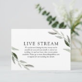 Elegante lente groene blad trouw live stream informatiekaartje (Staand voorkant)