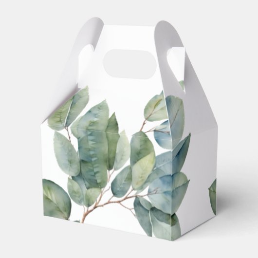 Elegante lente groene bladeren bedankdoosjes (Achterkant)