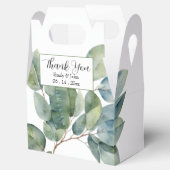 Elegante lente groene bladeren bedankdoosjes (Geopend)