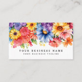 Elegante lente kleurrijke bloemen Visitekaartjes (Voorkant)