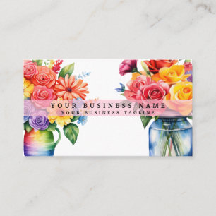 Elegante lente kleurrijke bloemen Visitekaartjes