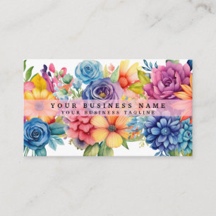 Elegante lente kleurrijke bloemen visitekaartjes