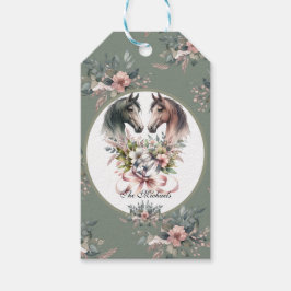 Elegante lente paard bruiloft cadeaulabel