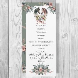 Elegante lente paard bruiloft programmakaart