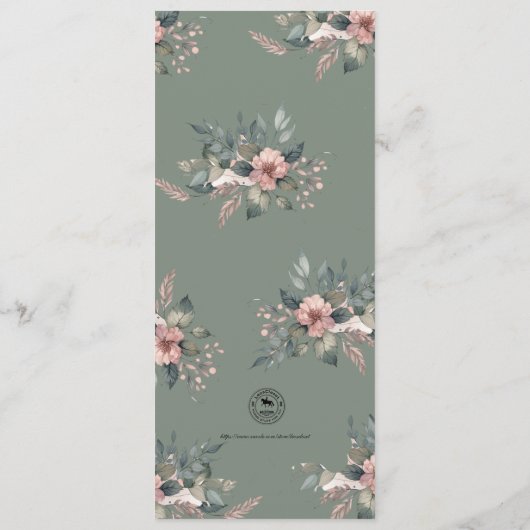 Elegante lente paard bruiloft programmakaart (Achterkant)