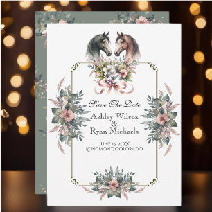 Elegante lente paard bruiloft save the date