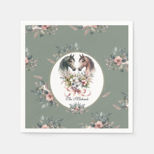 Elegante lente paard bruiloft servet