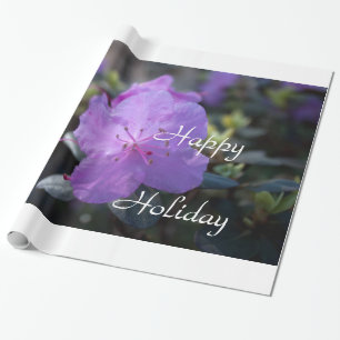 elegante, lente paarse azalea bloemen. cadeaupapier