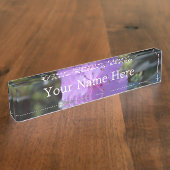 elegante,  lente paarse azalea bloemen. naambordje (Zijkant)