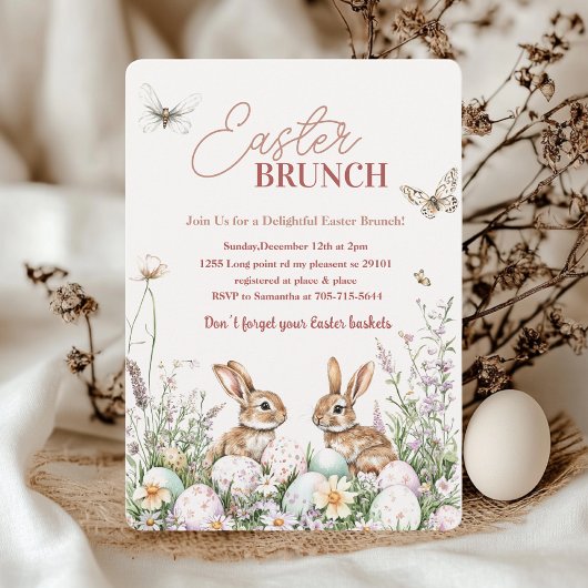 Elegante lente paasbrunch kaart