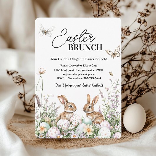 Elegante lente paasbrunch kaart