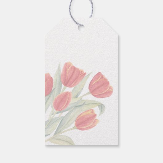 Elegante Lente Rode Tulp Bloem 65e Verjaardag Cadeaulabel (Achterkant)