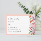 Elegante lente Roos bruiloft RSVP Kaart (Staand voorkant)