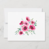 Elegante lente roze bloemenbruiloft bewaar de datu kaart (Achterkant)