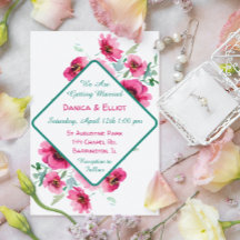 Elegante lente roze Waterverf bloemenbruiloft