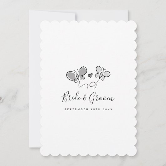 Elegante lente thema bruiloft uitnodiging sjabloon (Achterkant)