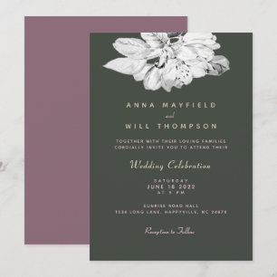 Elegante Lente Tuin Zwart Wit Appel Bruiloft Kaart